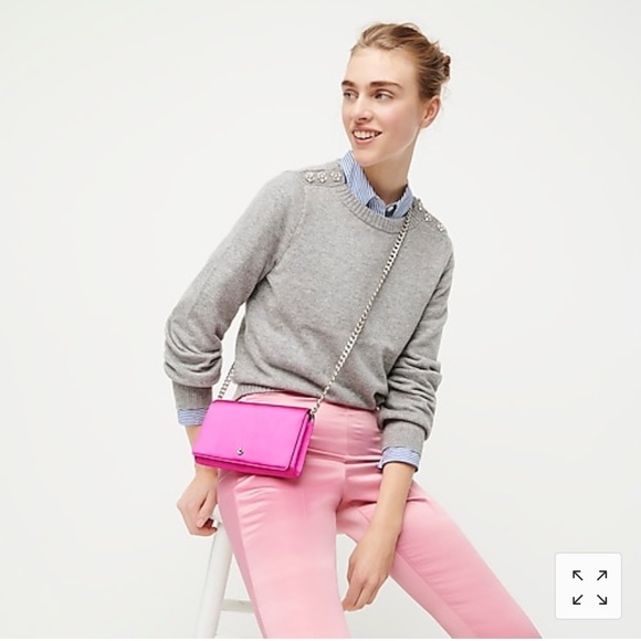 NWT J.Crew Convertible Wallet Bag in Satin Pink - Picture 4 of 6